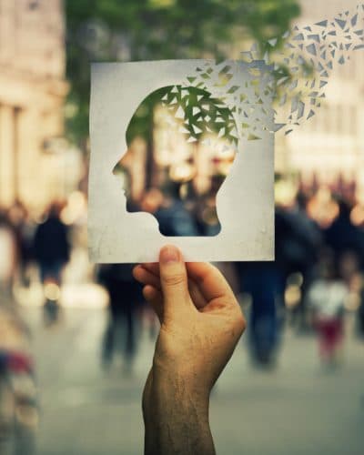 Hand,Holding,A,Paper,Sheet,With,Human,Head,Icon,Broken